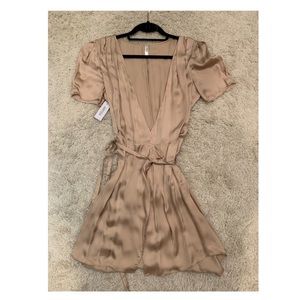 Aritzia silk wrap dress